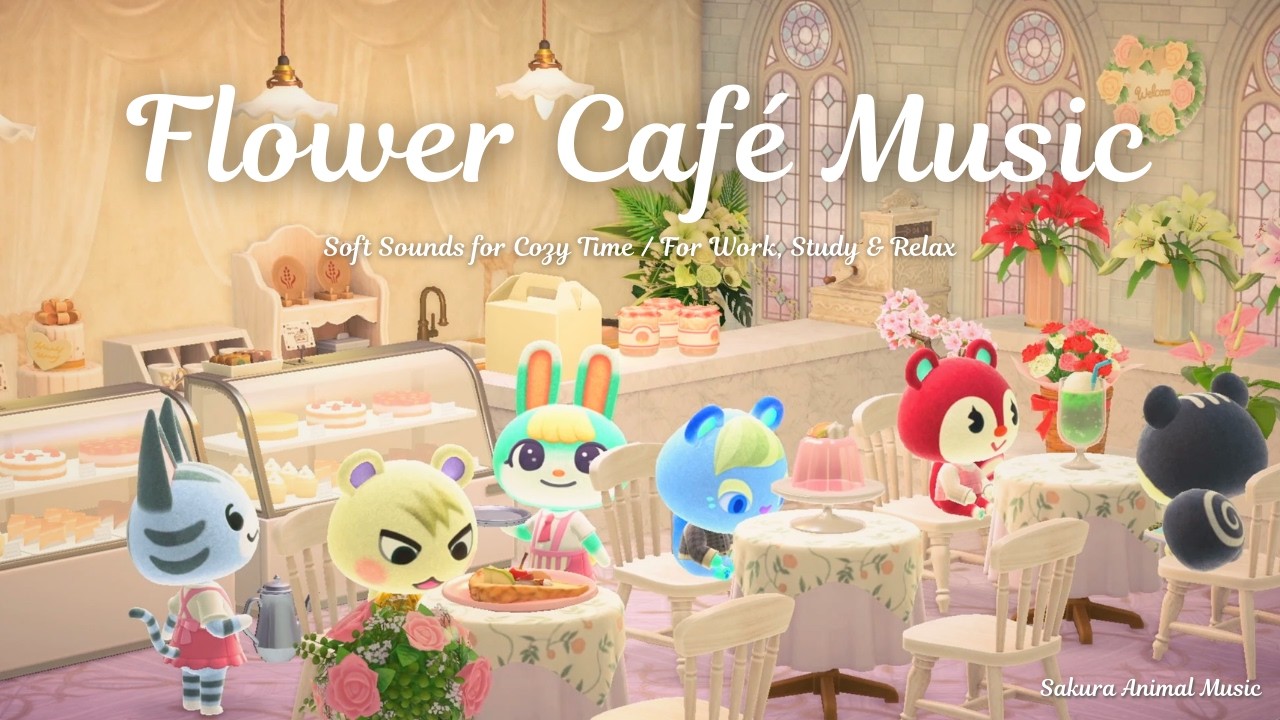 【あつ森BGM】リスに人気のフラワーカフェ｜Spring Flower Café｜やさしいピアノBGM｜作業・勉強・リラックス