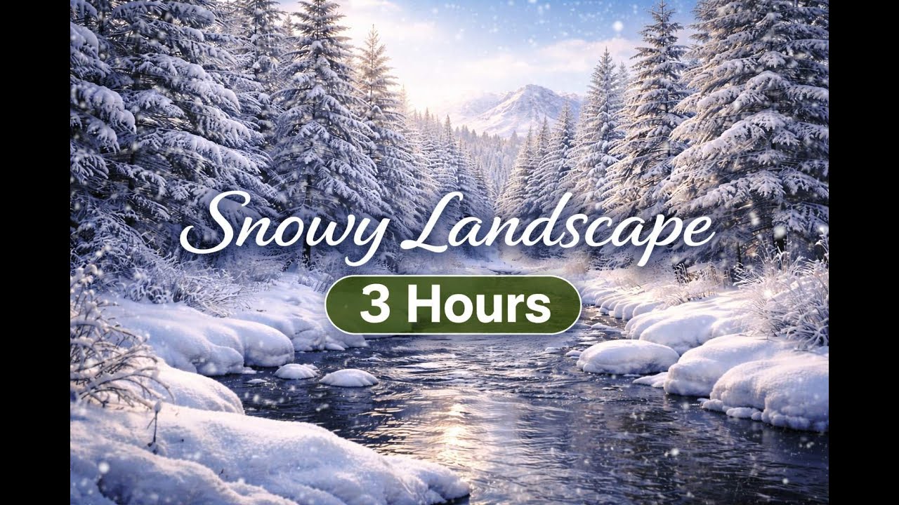 Snowy Landscape ❄️ Relaxing Winter Ambience 3 Hours | Paisaje Nevado Relajación Invernal