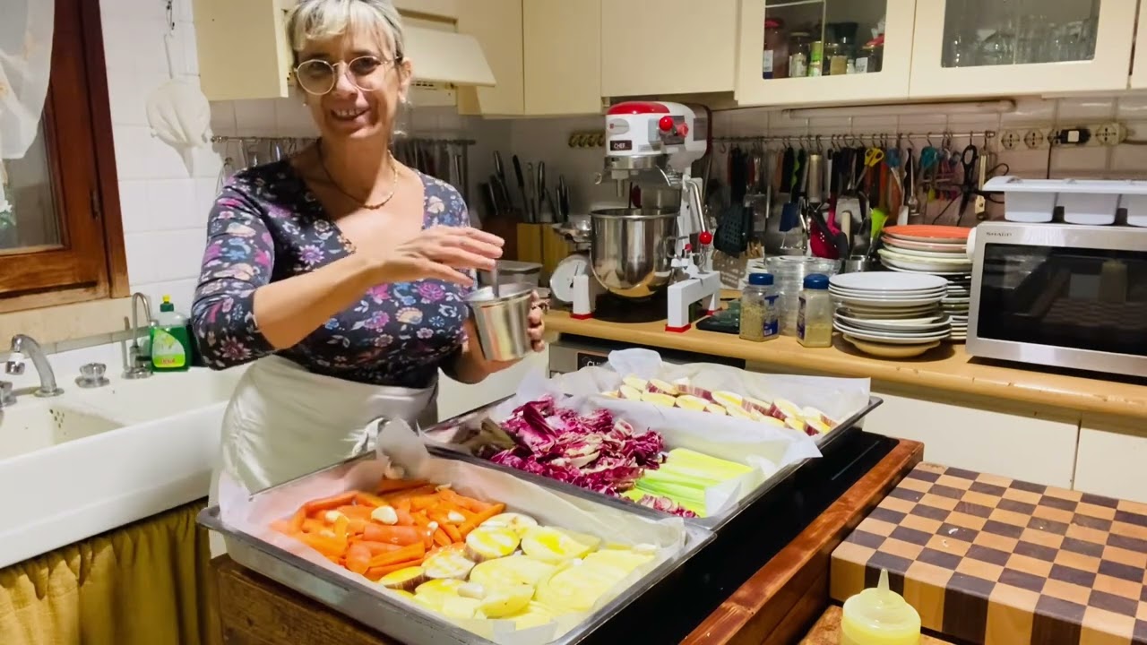Verdure gratinate al forno, cavolo porro radicchio. Una tecnica veloce￼ ed  economica￼