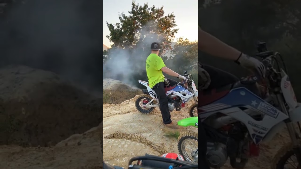 Letting The Smoke Out Of My Crf110 #crf110 #honda #smoking #pitbikes #quarry #pistons #shot