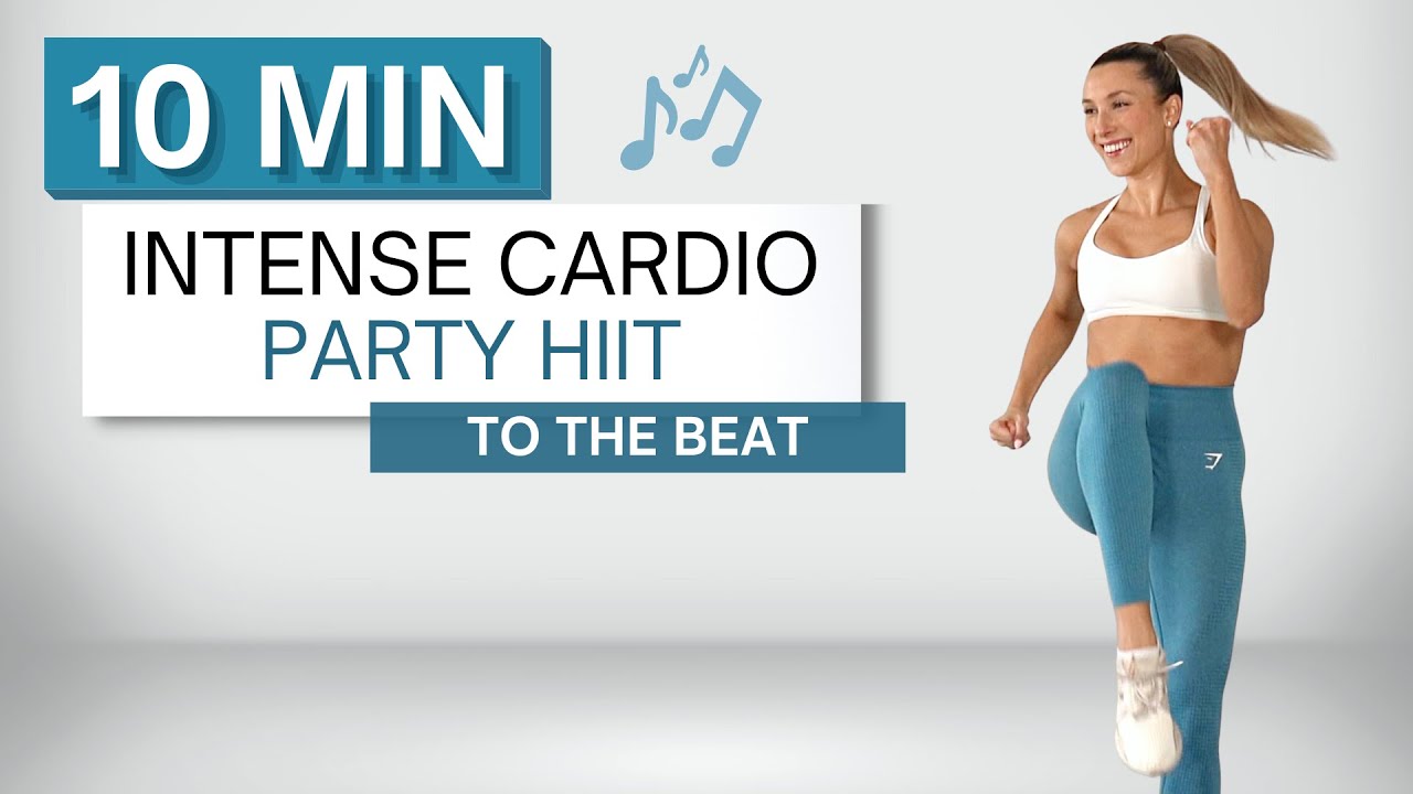 10-минутная КАРДИО-ВЕЧЕРИНКА HIIT-ТРЕНИРОВКА | В ритме ♫ | Без приседаний и выпадов | Веселье + В...