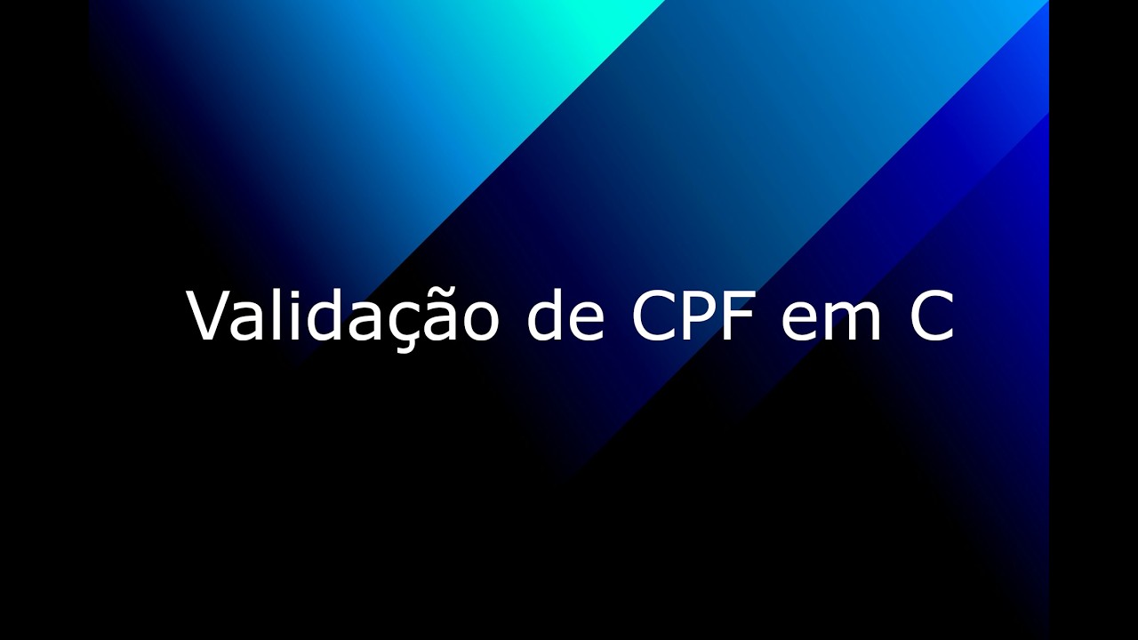 Como validar CPFs em linguagem C