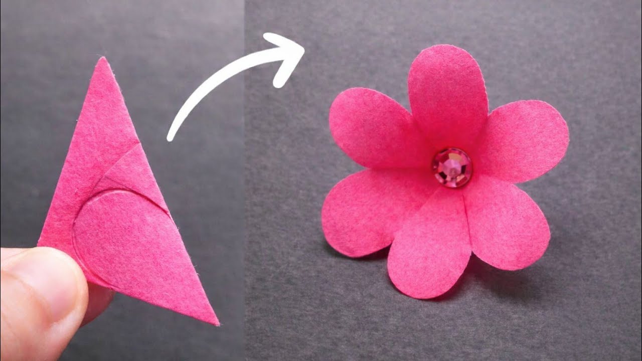 Very Easy Paper Flower Step By Step | Beautiful Paper Flower Making Craft | Flowers Craft |