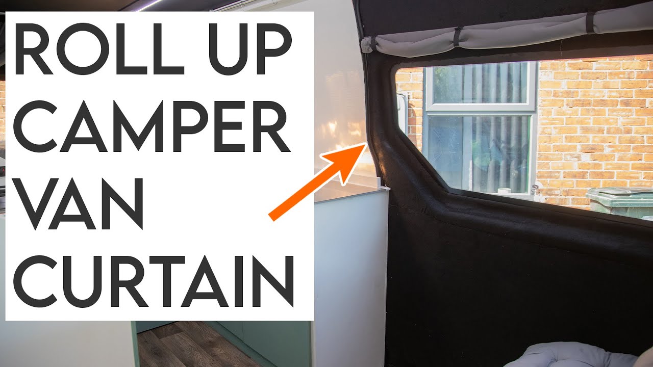 How to Make NO SEW Cheap & Modern Camper Van Curtains / Blinds | Easy DIY Roll Up Camper Van Shades
