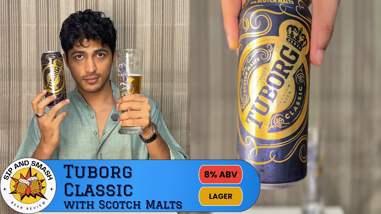 Daily Beer Review &ndash; Tuborg Classic with Scotch Malts | 500ml Chug & Rating | 8% ABV Strong Lager