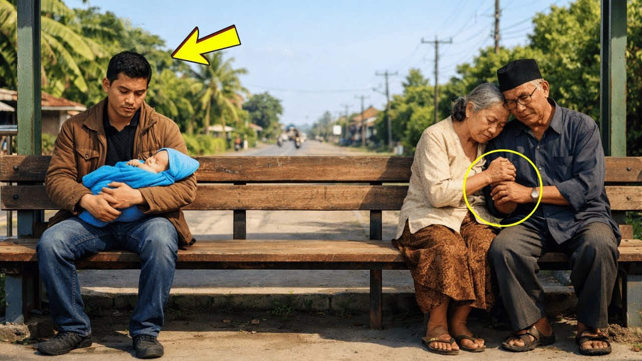 AYAH DUDA MELIHAT PASANGAN LANSIA TERLANTAR DI HALTE BUS… YANG DIA LAKUKAN SANGAT MENGHARUKAN.