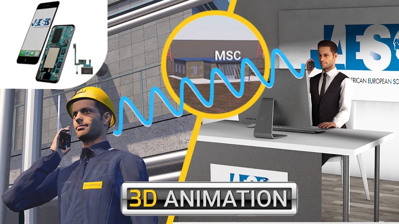 How does your MOBILE PHONE work? Electromagnetic waves and Mobile Switching Centers - 3D Animation