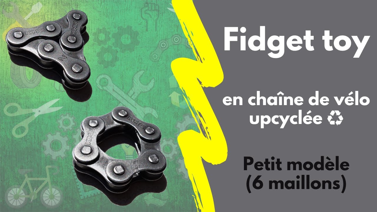 Fidget toy en chaîne de vélo upcyclée (version 6 maillons)