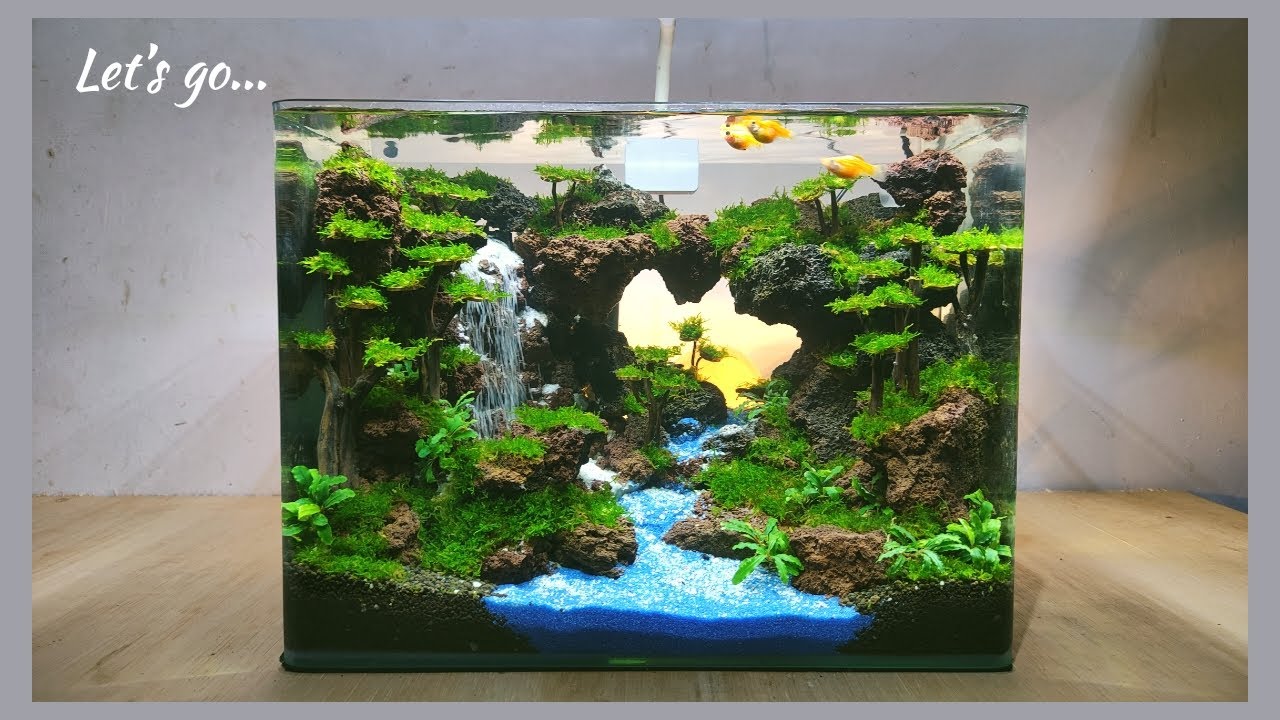 MEMBUAT AQUASCAPE AIR TERJUN UNIK DAN MANTAP | STEP BY STEP | Aqua One Design