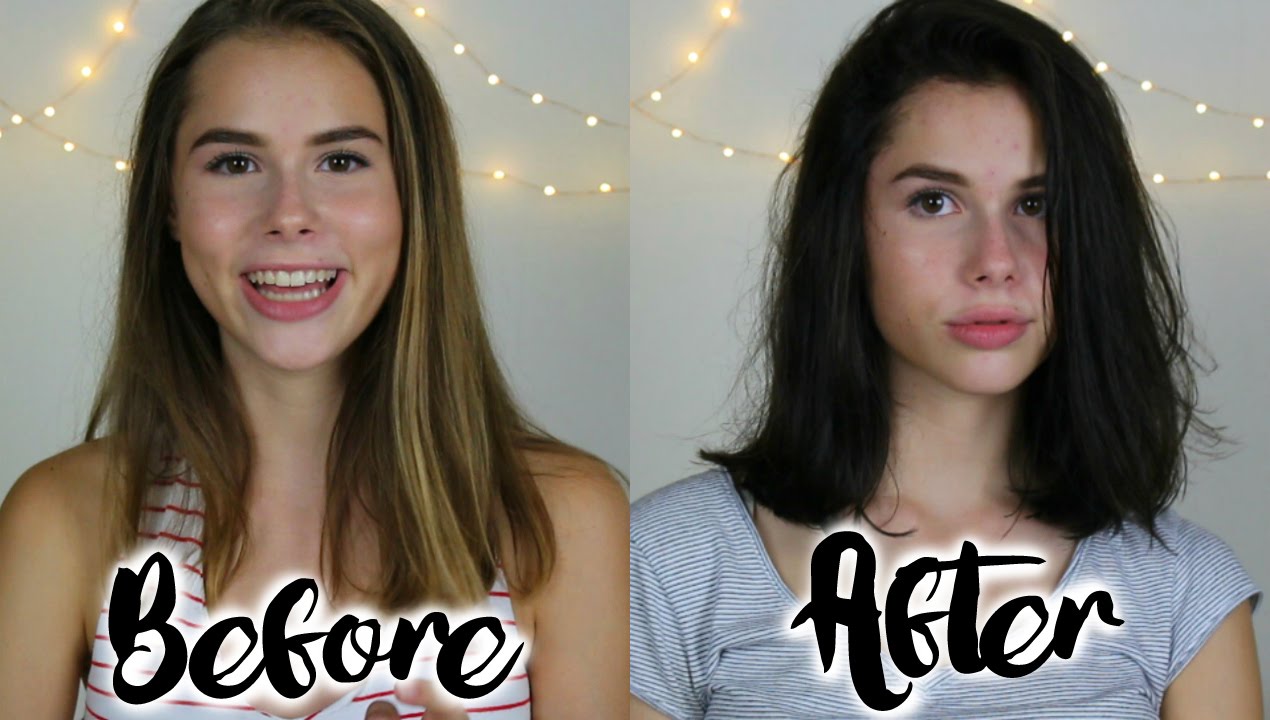 WATCH ME: Cut And Dye My Hair From Light To Dark | Sara Farre