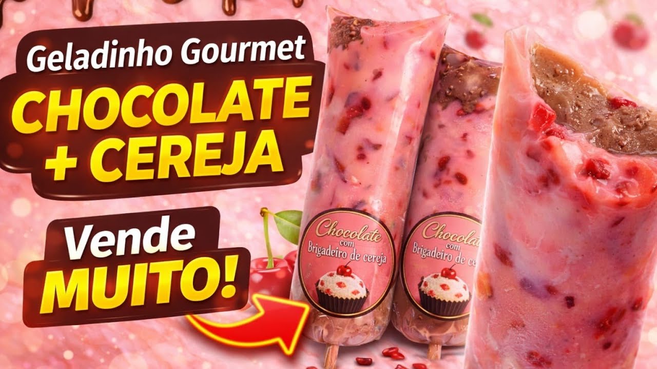 GELADINHO DE CHOCOLATE  C/  BRIGADEIRO DE CEREJA 