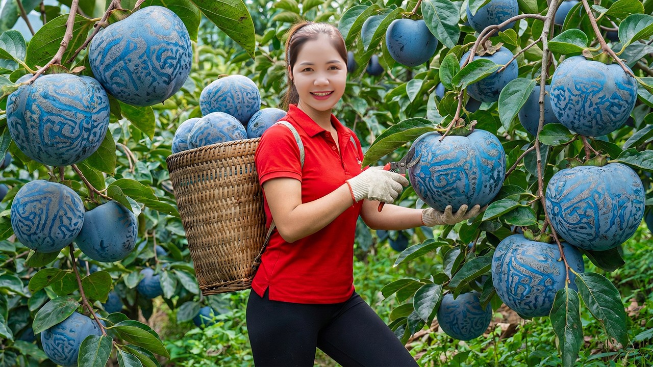 Harvesting 1000+ Green Persimmon Go To Market Sell, How to Make Dried Hanging Persimmons from A - Z