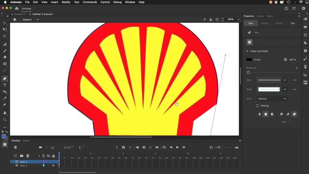 Drawing in Object Mode in Adobe Animate