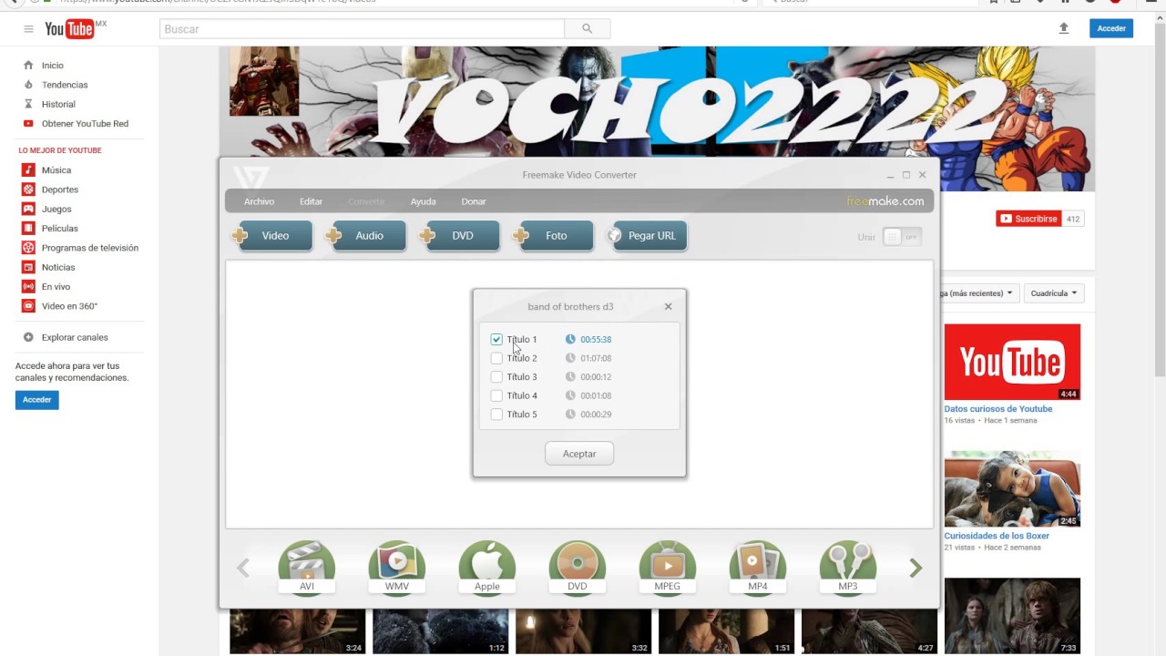 Convertir de dvd a mp4 facil.2017