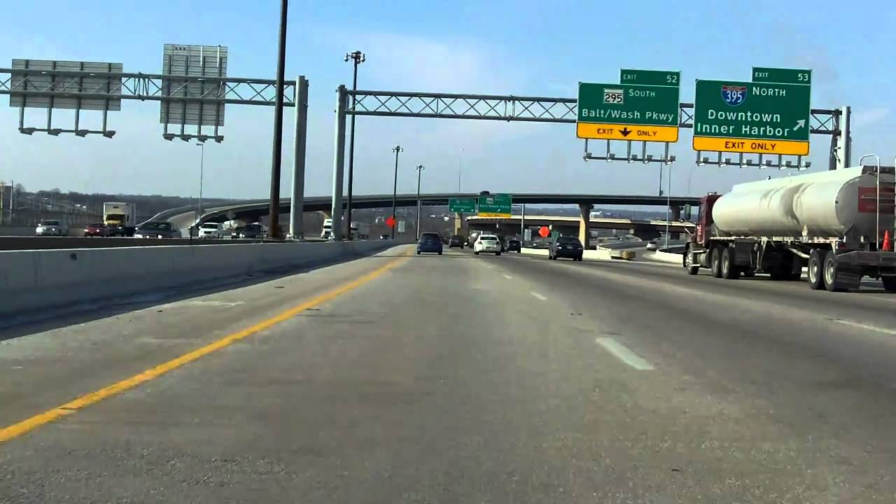 Baltimore-Washington Expressway (Interstate 95 Exits 56 to 49) southbound