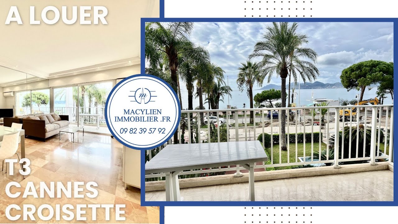 Croisette Cannes • Appartement T3 Location meublée • Terrasse Garage • Vue Mer • MACYLIEN IMMOBILIER