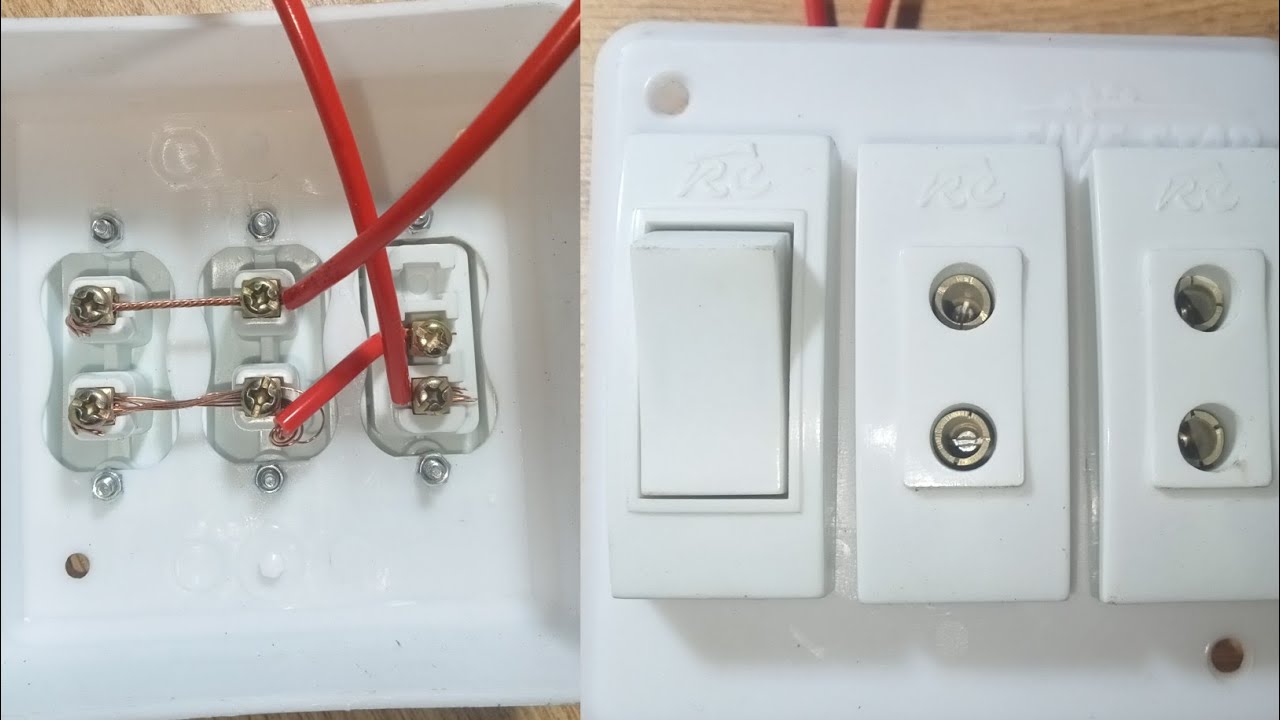 how to make electric Extension board athome switch board wiring 1 switch . 2Socket Urdu Hindi
