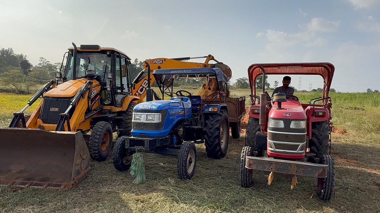 JCB 3dx ll Sonalika tractor ll Mahindra tractor ll JCB Loading Mud trolley Sonalika Mahindra Tractor