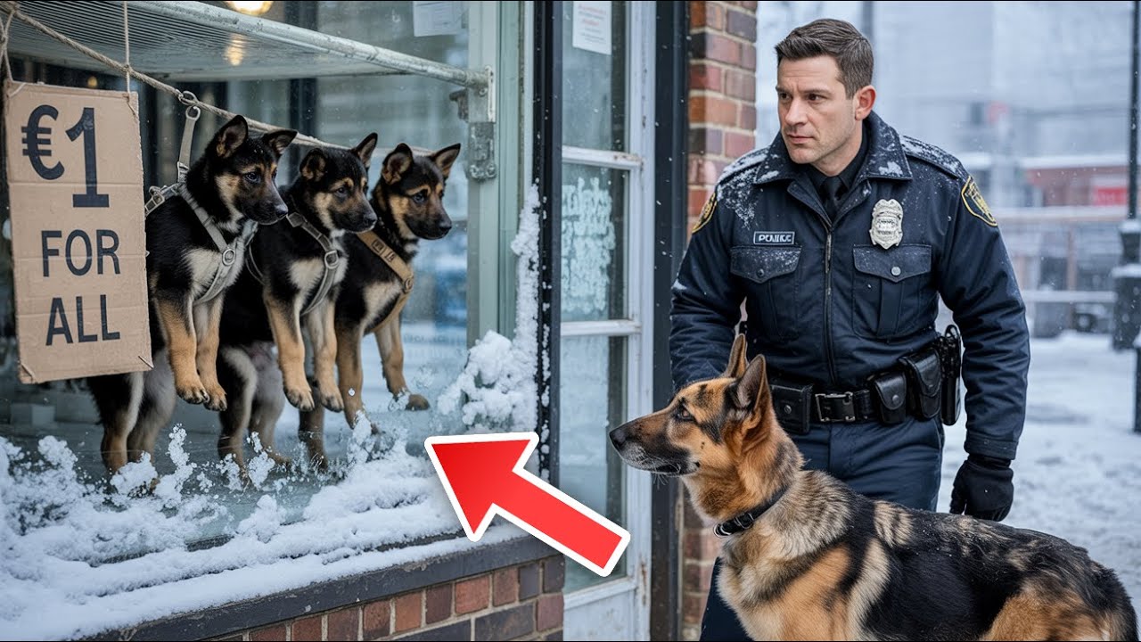 Polizist und sein K9 sahen drei Welpen für 1 € zum Verkauf – was dann geschah, bricht dir das Herz