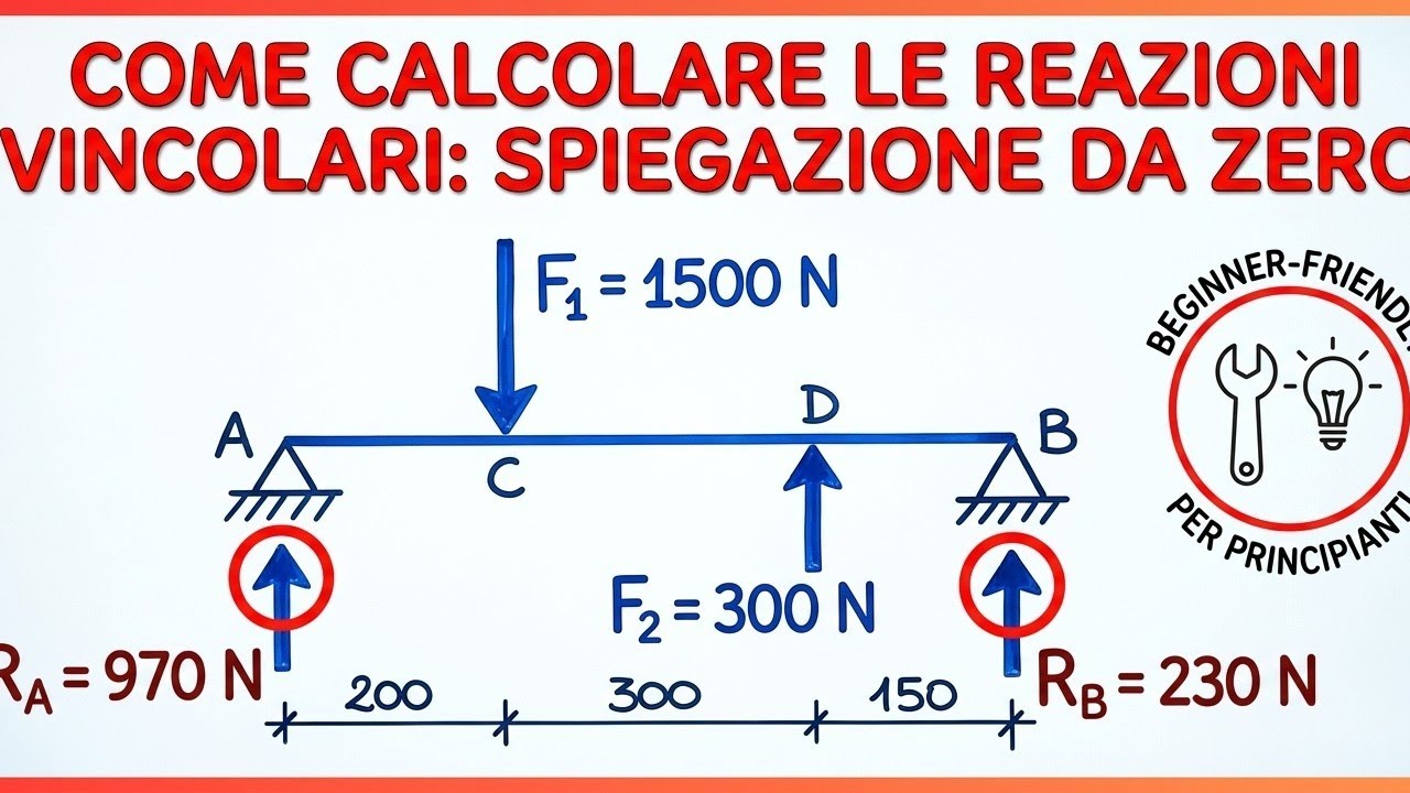 Come calcolare le Reazioni Vincolari: Spiegazione da ZERO