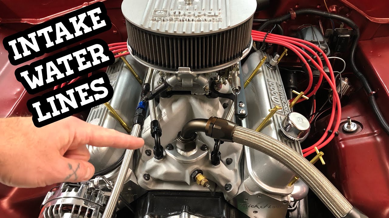 More Racecar! Adding intake water lines to small block mopar! Edelbrock super victor intake