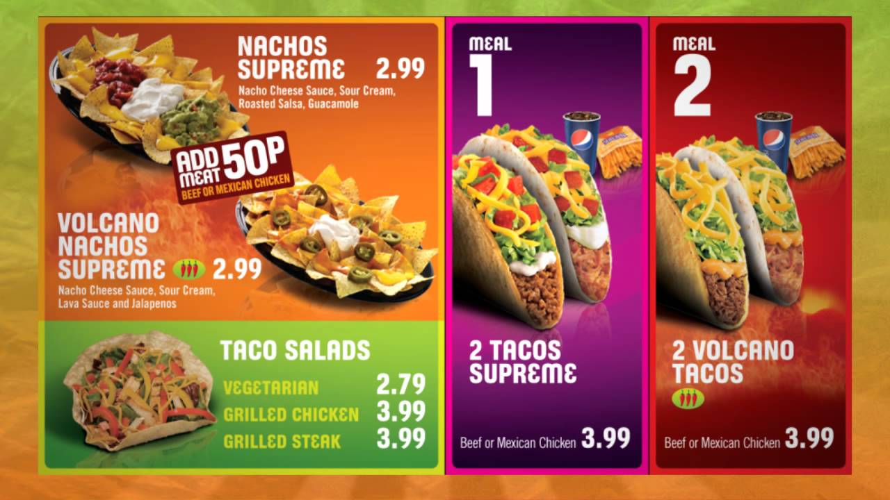 TacoBell: Curtain Menu for Digital menu Board