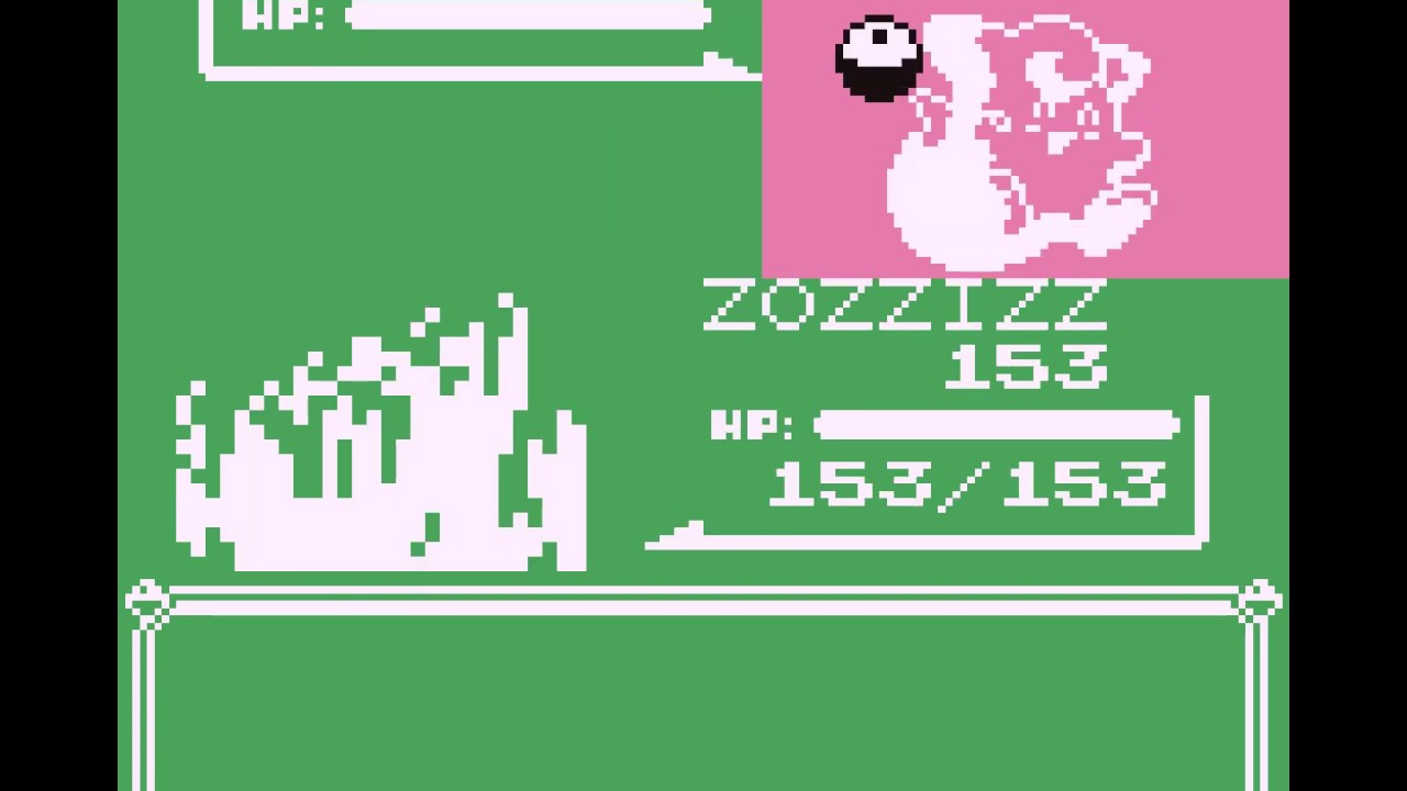 Pokemon Red - Glitch trainer Jacred (ZZAZZ variant, one growl)