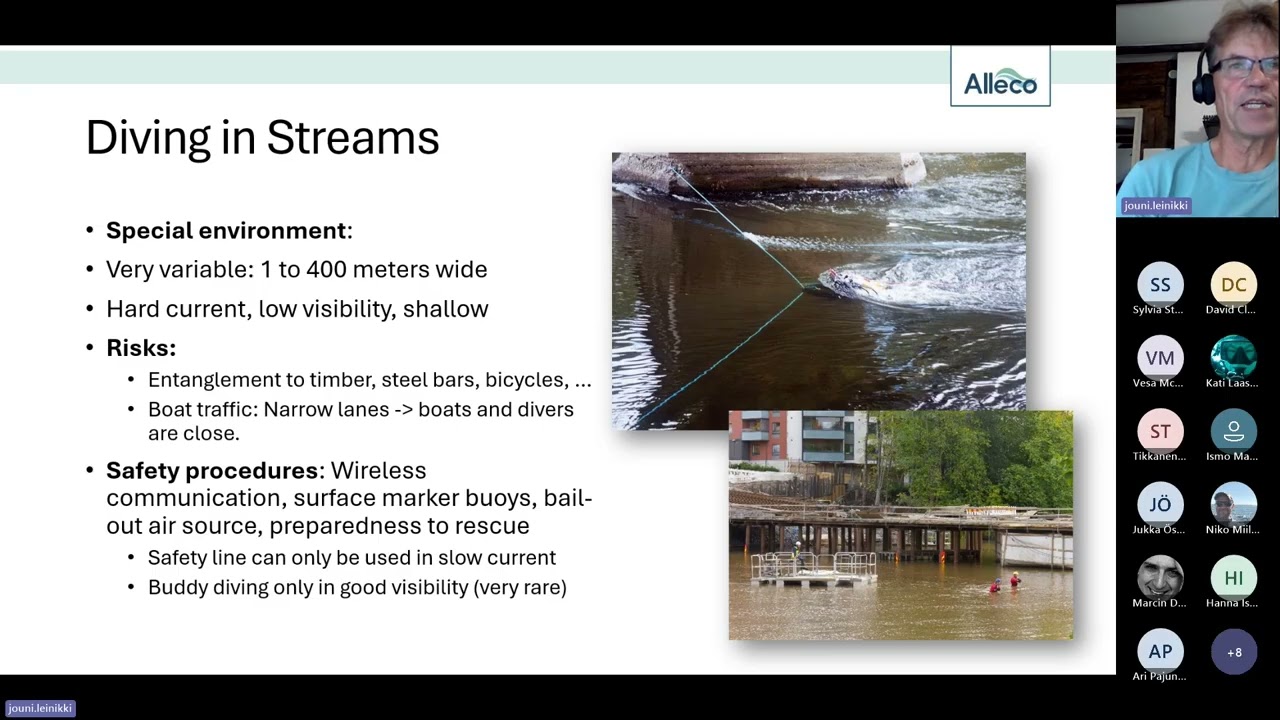 Professional scientific diving as a consultant   Why and how we dive in rivers Jouni Leinikki