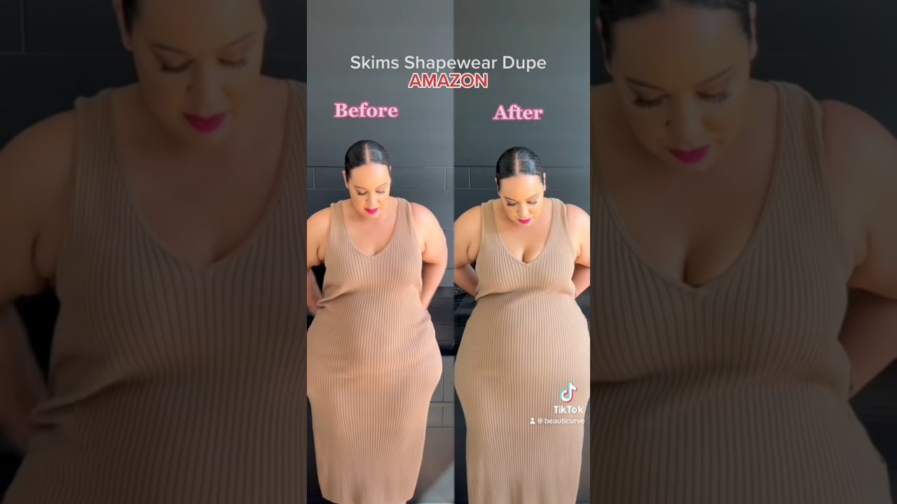 Skims dupe shapewear from Amazon? Yes, please. 🥰 #shapewear #plussizefashion #amazon