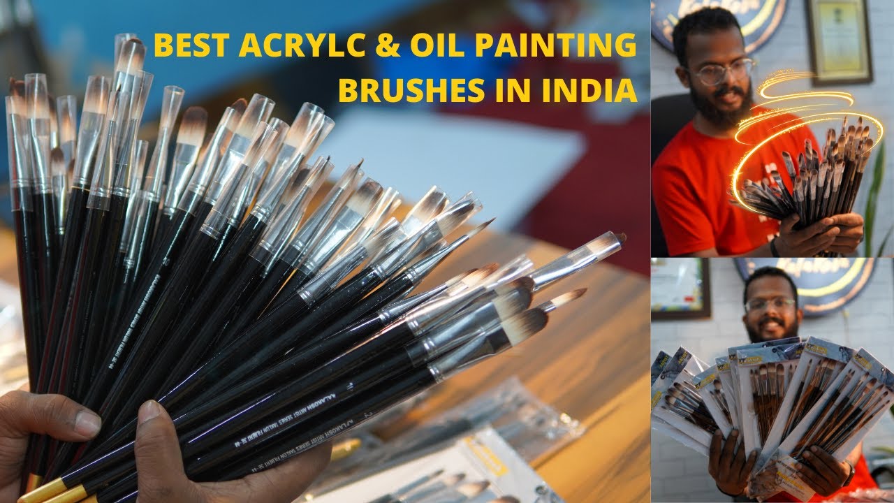 BEST BRUSHES FOR OIL AND ACRYLIC PAINTING IN INDIA || KALAKOSH MART|| HOG  FILBERT
