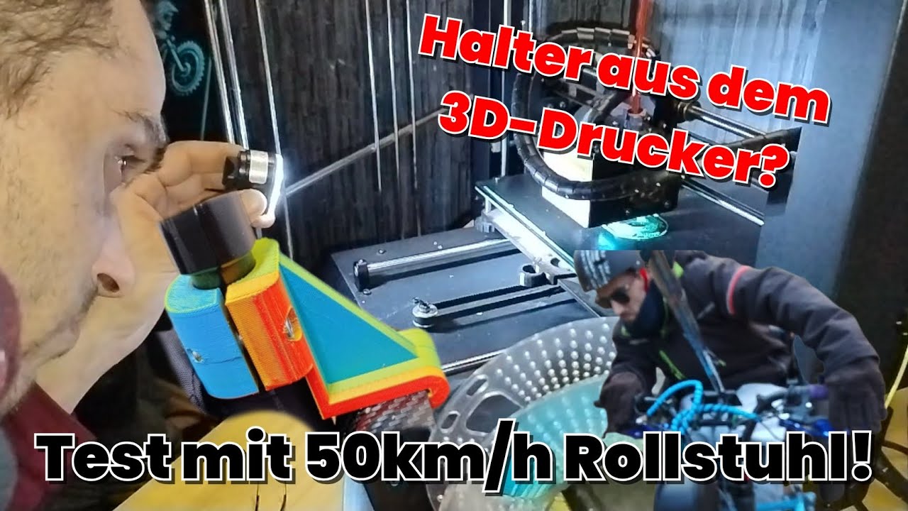Rollstuhl Halter aus dem 3D-Drucker. Endlich mit 50Km/h in die Kurve lehnen?