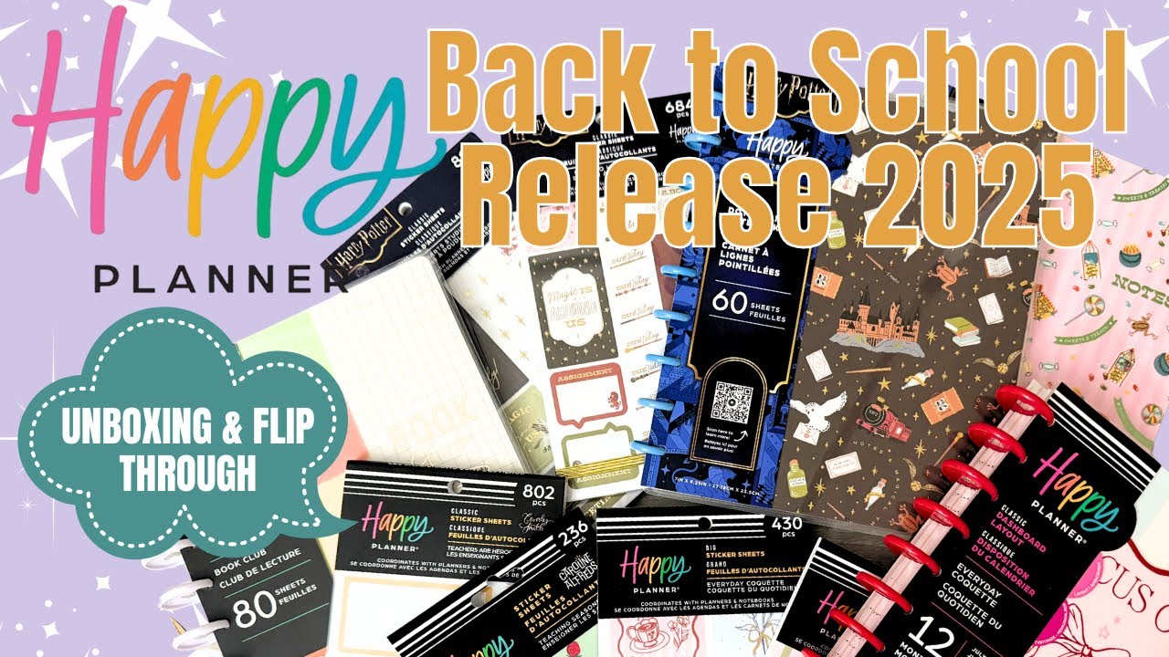 The Happy Planner Back to School Release 2025 Unboxing | Planners, Notebooks, & Sticker Books