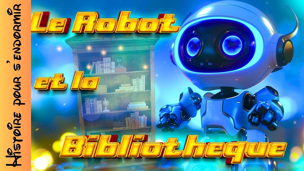 Histoire et conte pour enfants : livre audio, lecture, soir, s'endormir, le robot et la biblioth&egrave;que