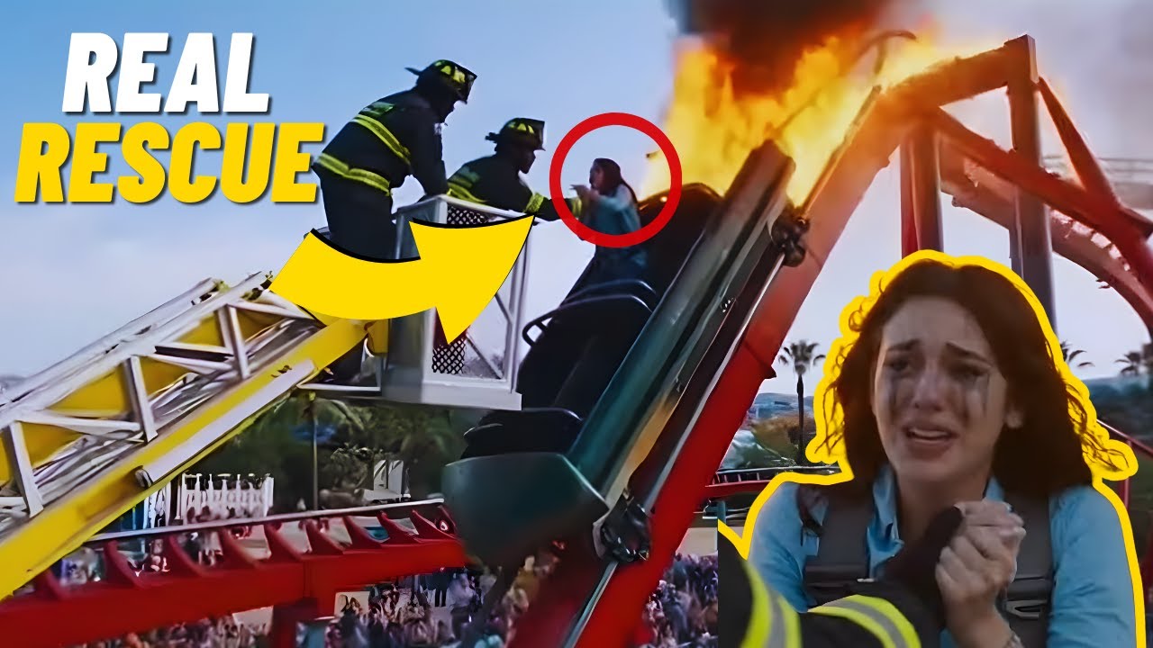 Firefighters Rescue Woman Stuck on Roller Coaster Rescues You Won’t Believe - Amusement Park 🚨
