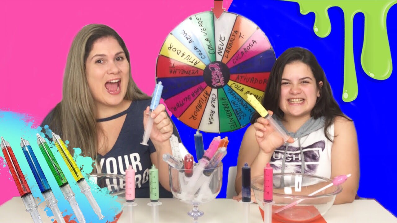 ROLETA MISTERIOSA DE SLIME COM SERINGAS !!!