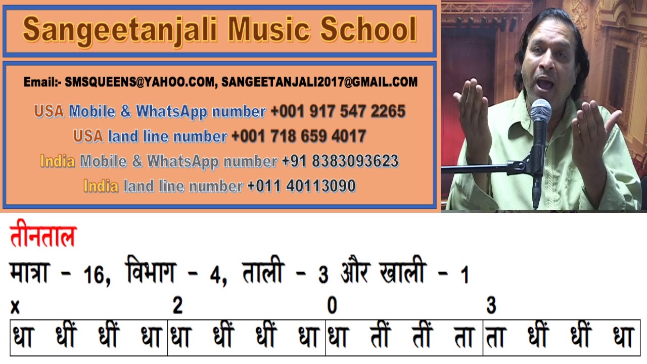 Teentaal in brief - तीनताल को समझना