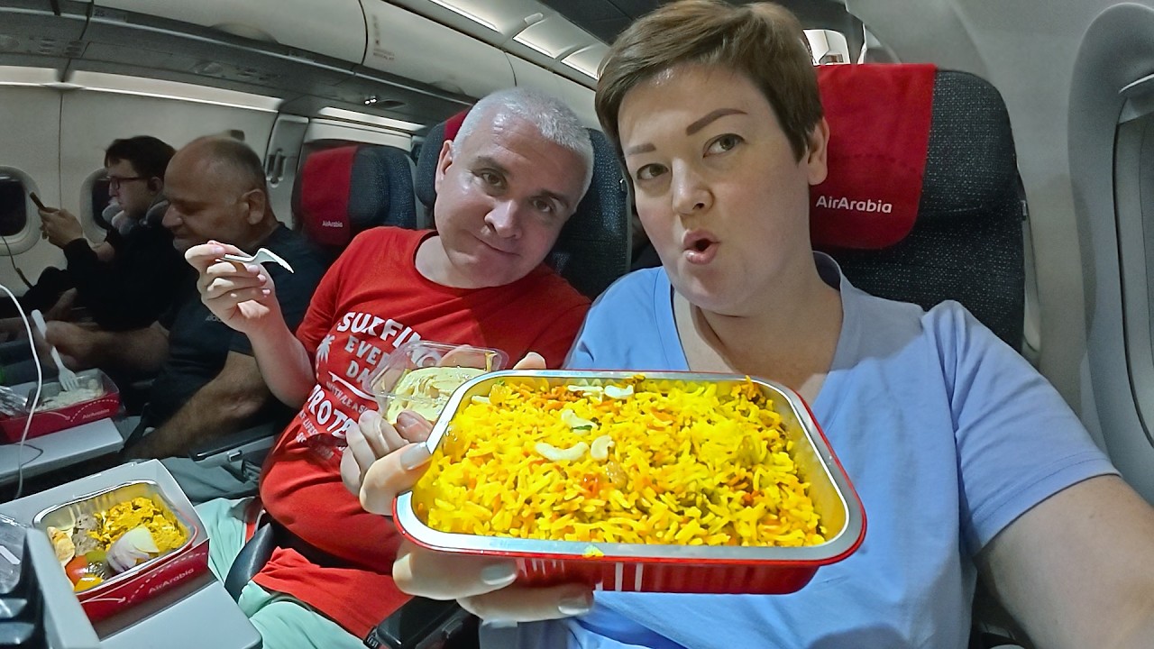 Таиланд ПОКА, летим домой в Россию AirArabia. Чем ВКУСНЕНЬКИМ кормят в самолёте! Мукбанг ужин в пути