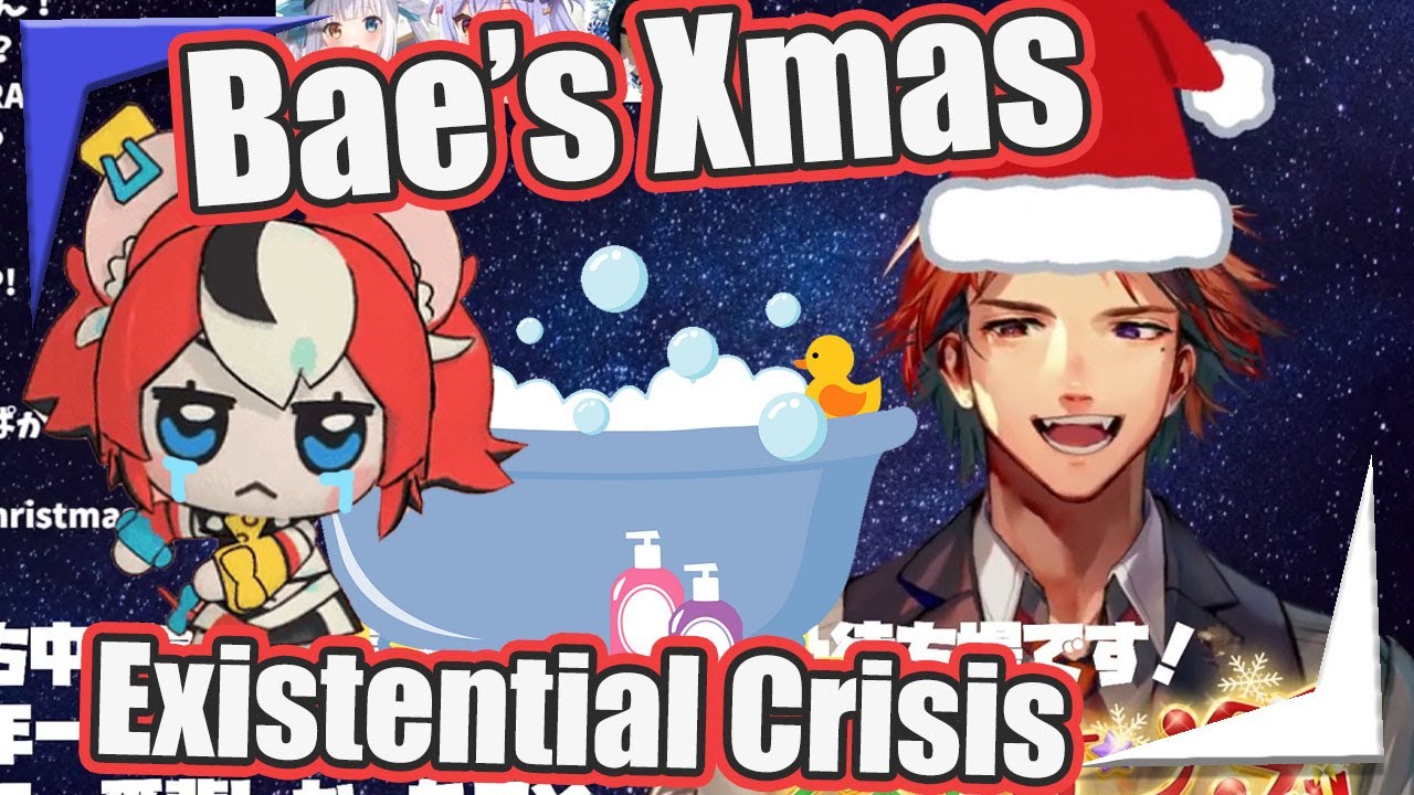 Bae visits Yukoku Santa and gives him existential crisis via bathtub talk 【Holostars Hololive EN】