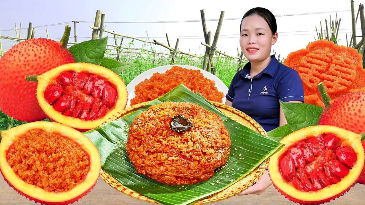 Red Sticky Rice with Gac Fruit – Fragrant, Tasty, Chewy & Beautiful, Made from Family Recipe