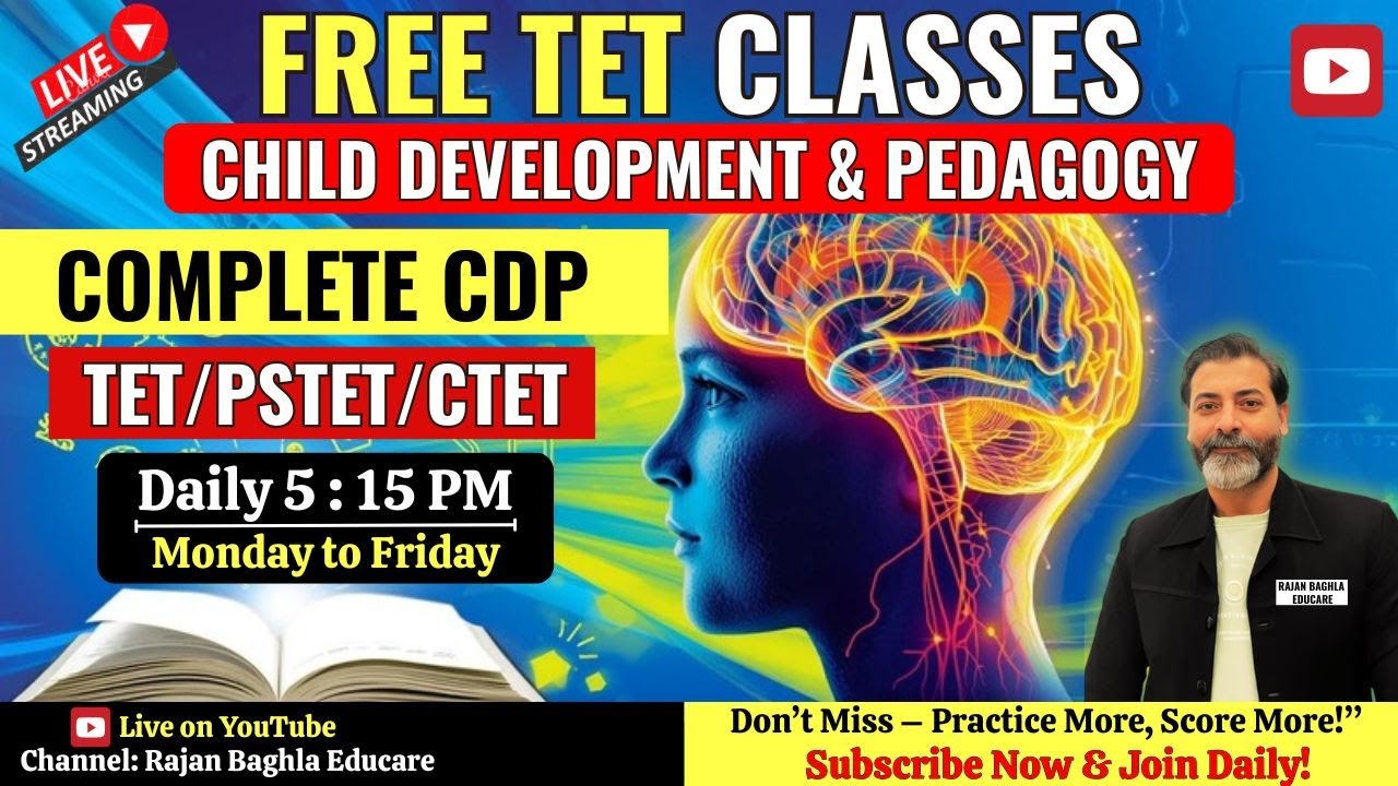 DAY-3 | FREE CDP CLASSES  DAILY 5:15 PM  I TET/PSTET/CTET | By RAJAN BAGHLA SIR