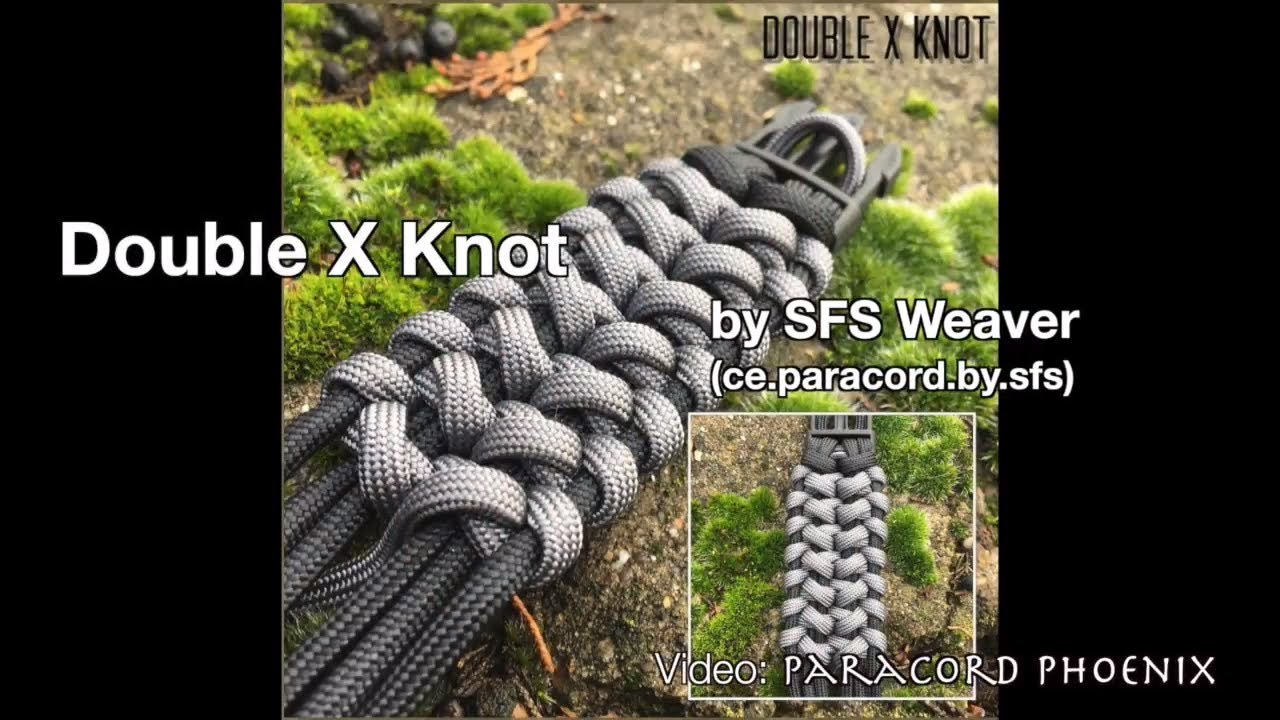 The Double X Knot Paracord Bracelet design by SFS Weaver 6-Strand, Mad Max style.