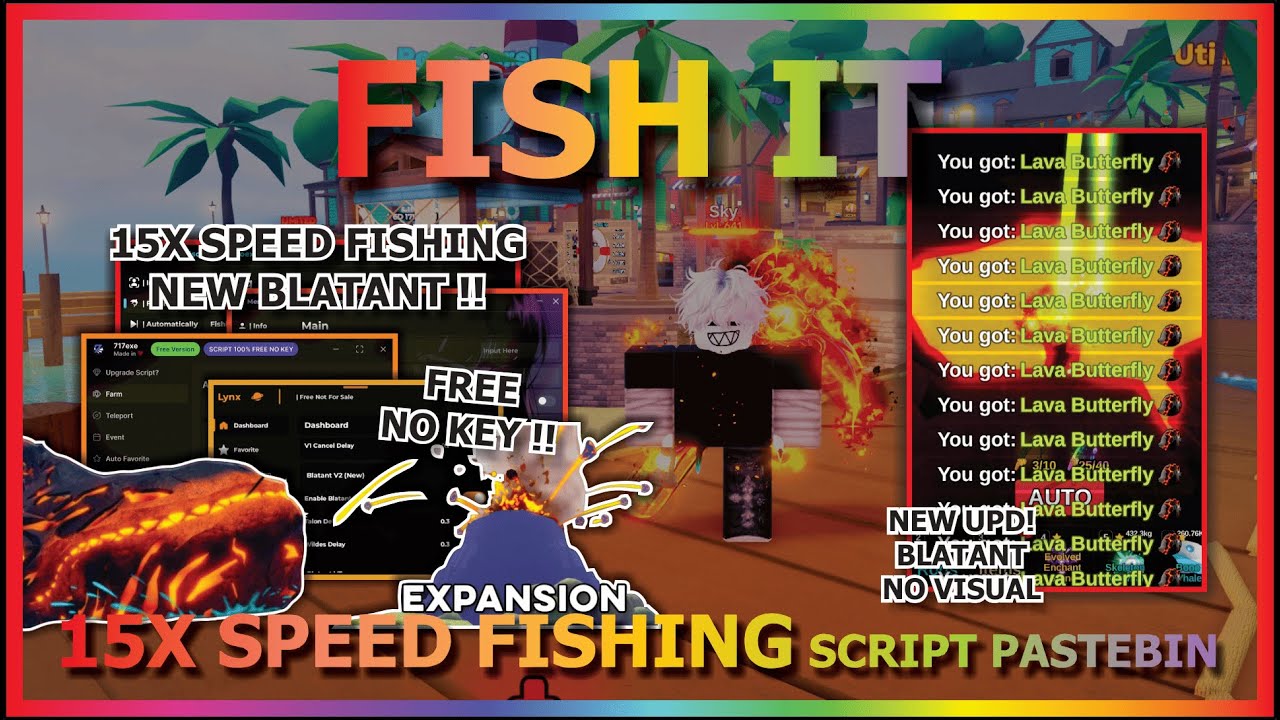 FISH IT Script Pastebin 2026 AUTO FARM, 15X SPEED FISHING, INSTANT FISH, BLATANT, PREFECT (NO KEY)🌋🐟