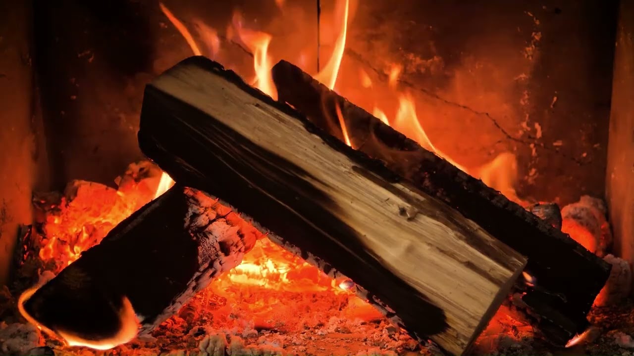 🔥 Cozy Fireplace & Winter Wind Sounds (3 HOURS) • No Mid-Roll Ads • Sleep, Study, Relaxation