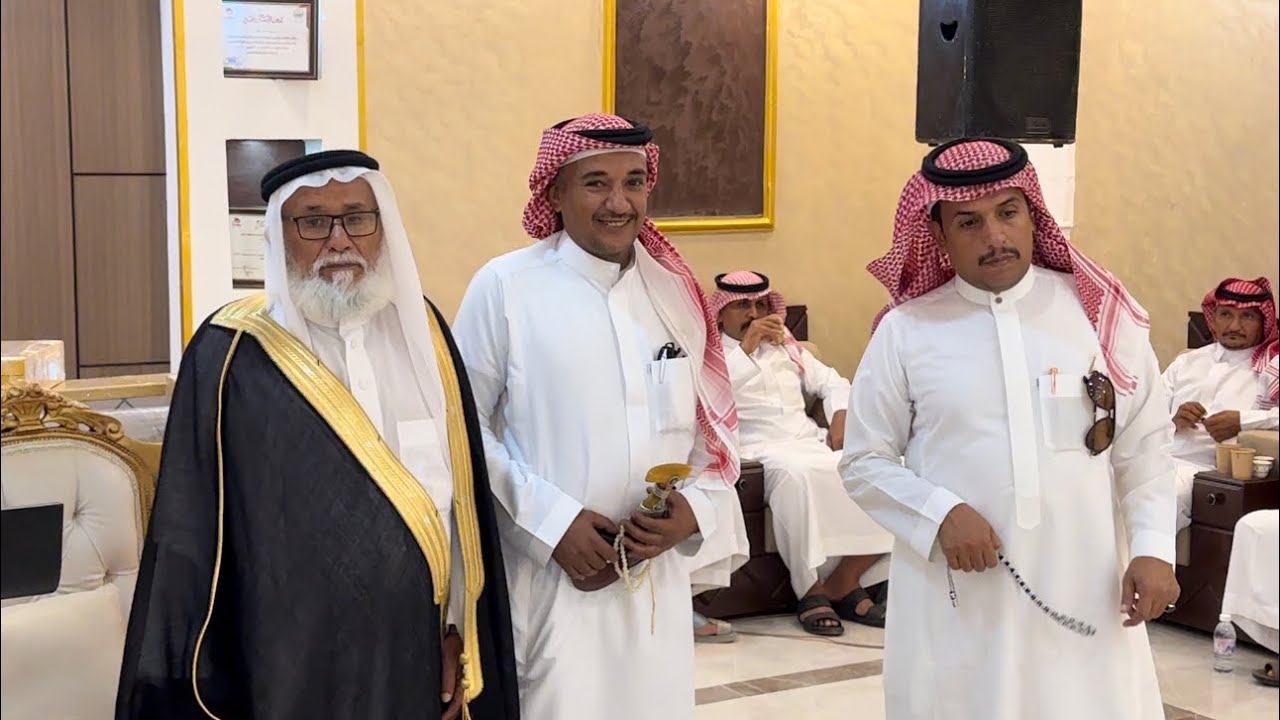 ضيافة ال حمدان من قبيلة العوامر لوفد من شيوخ واعيان بني عمرفي13/1/1446 تصوير قناة صدى العرضيات
