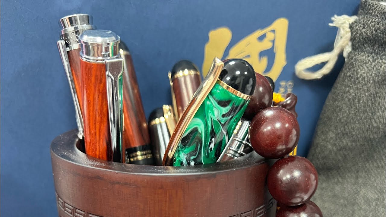 Handmade wooden pen production,Indian rosewood@WoodworkingTools6868