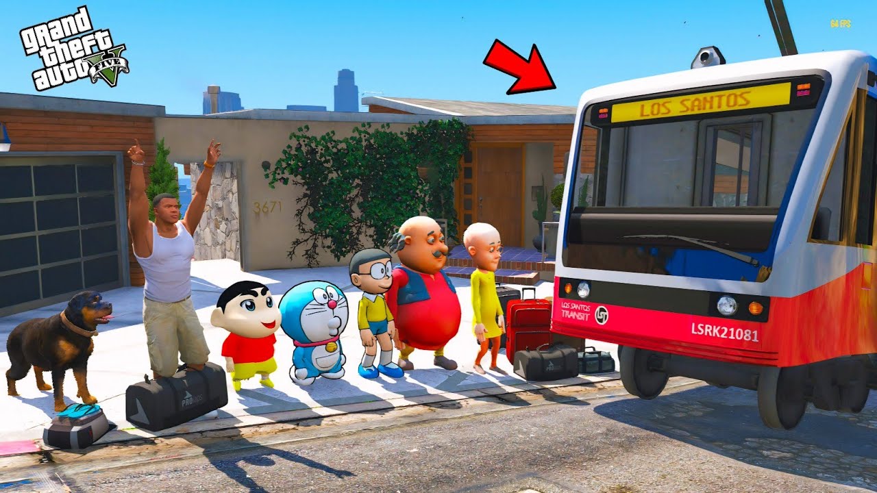 Shinchan & Franklin Going to Trip with mottu Patlu in Gta 5