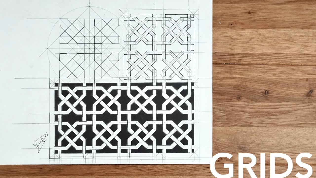 How to Draw Octagons in Grid Pattern☽ 8 Fold Geometric Lace Pattern