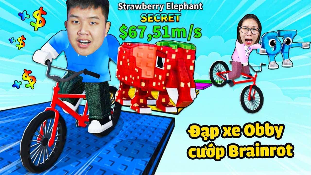 Thi đạp xe Obby cướp Brainrot si&ecirc;u kh&oacute; nguy hiểm !? bqThanh Lụm To&agrave;n Cọn Xịn Ốc Ng&atilde; Kh&oacute;c