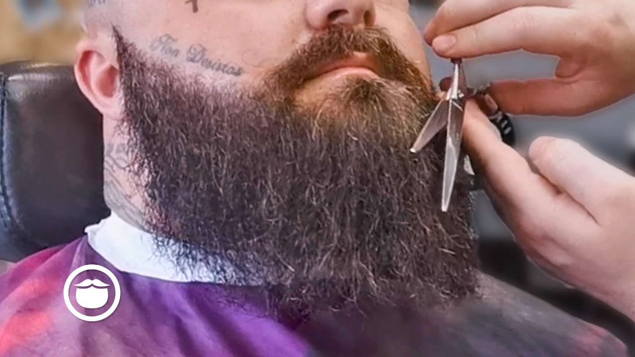 Barber Trims the Perfect Beard Shape | Dave Banks