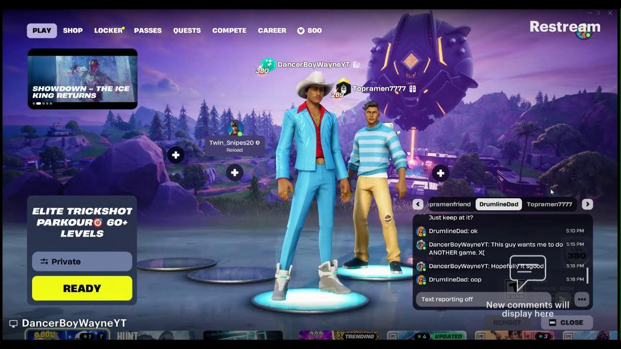 Hanging out with Drumline on Fortnite!!😁